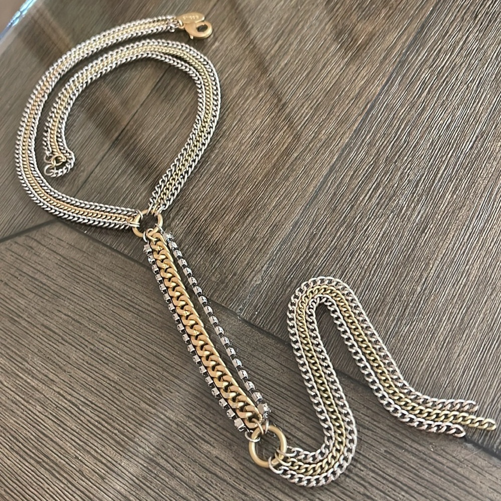 Chico’s Two-tone Y Necklace with Rhinestone - Picture 2 of 15